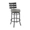 Armen Living - Natya Swivel Counter or Bar Stool in Metal with Faux Leather - 840254333642