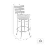 Armen Living - Natya Swivel Counter or Bar Stool in Metal with Faux Leather - 840254333642