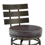 Armen Living - Natya Swivel Counter or Bar Stool in Metal with Faux Leather - 840254333659