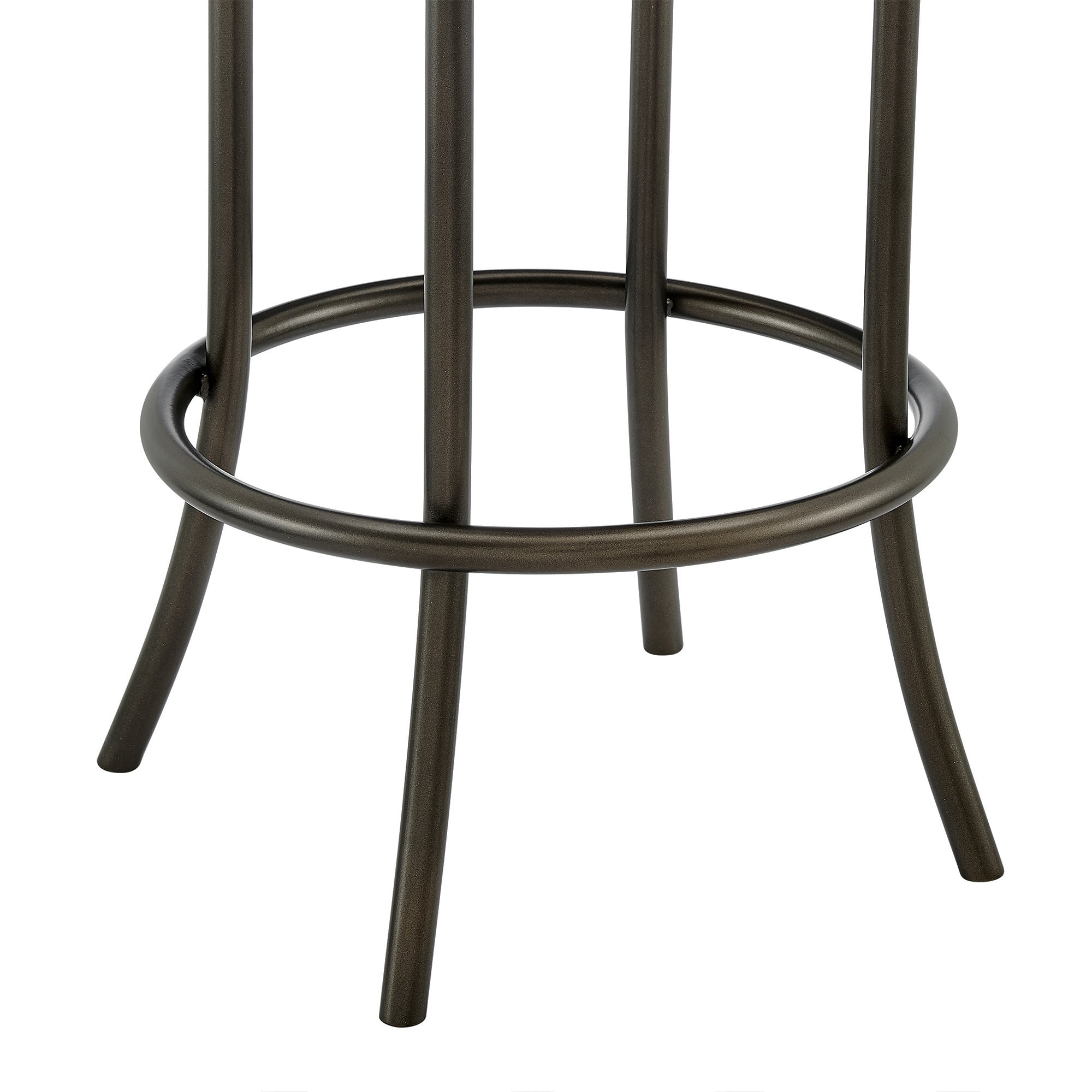 Armen Living - Natya Swivel Counter or Bar Stool in Metal with Faux Leather - 840254333659