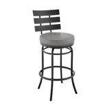 Armen Living - Natya Swivel Counter or Bar Stool in Metal with Faux Leather - 840254333666