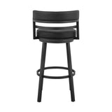 Armen Living - Titana Bar or Counter Stool in Black Faux Leather and Black Metal - 840254335004