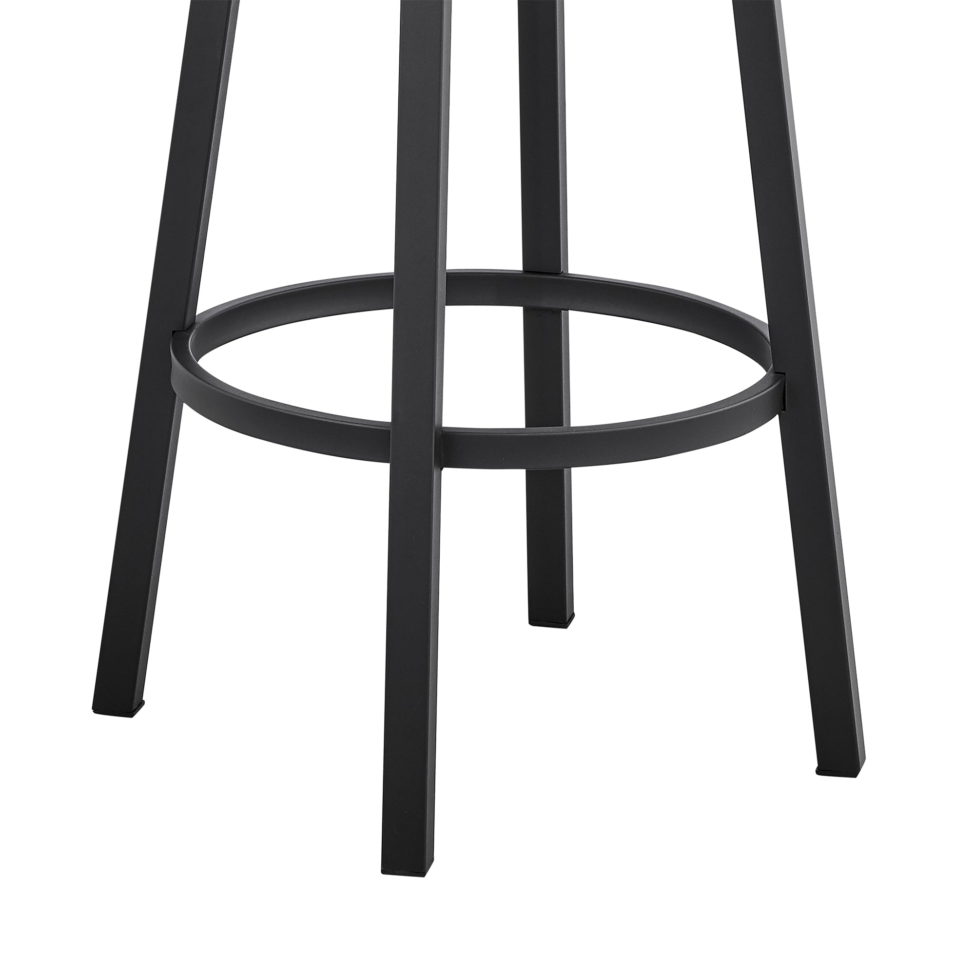 Armen Living - Titana Bar or Counter Stool in Black Faux Leather and Black Metal - 840254335011