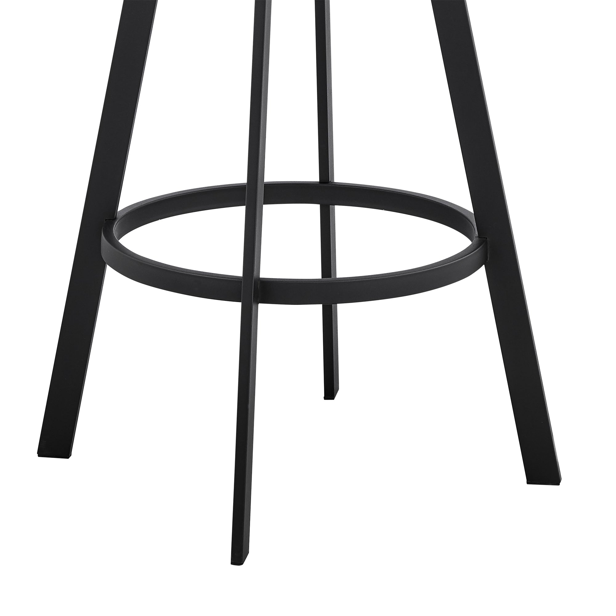 Armen Living - Dione Swivel Bar or Counter Stool in Black Faux Leather and Black Metal - 840254335028
