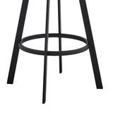 Armen Living - Dione Swivel Bar or Counter Stool in Grey Faux Leather and Black Metal - 840254335059