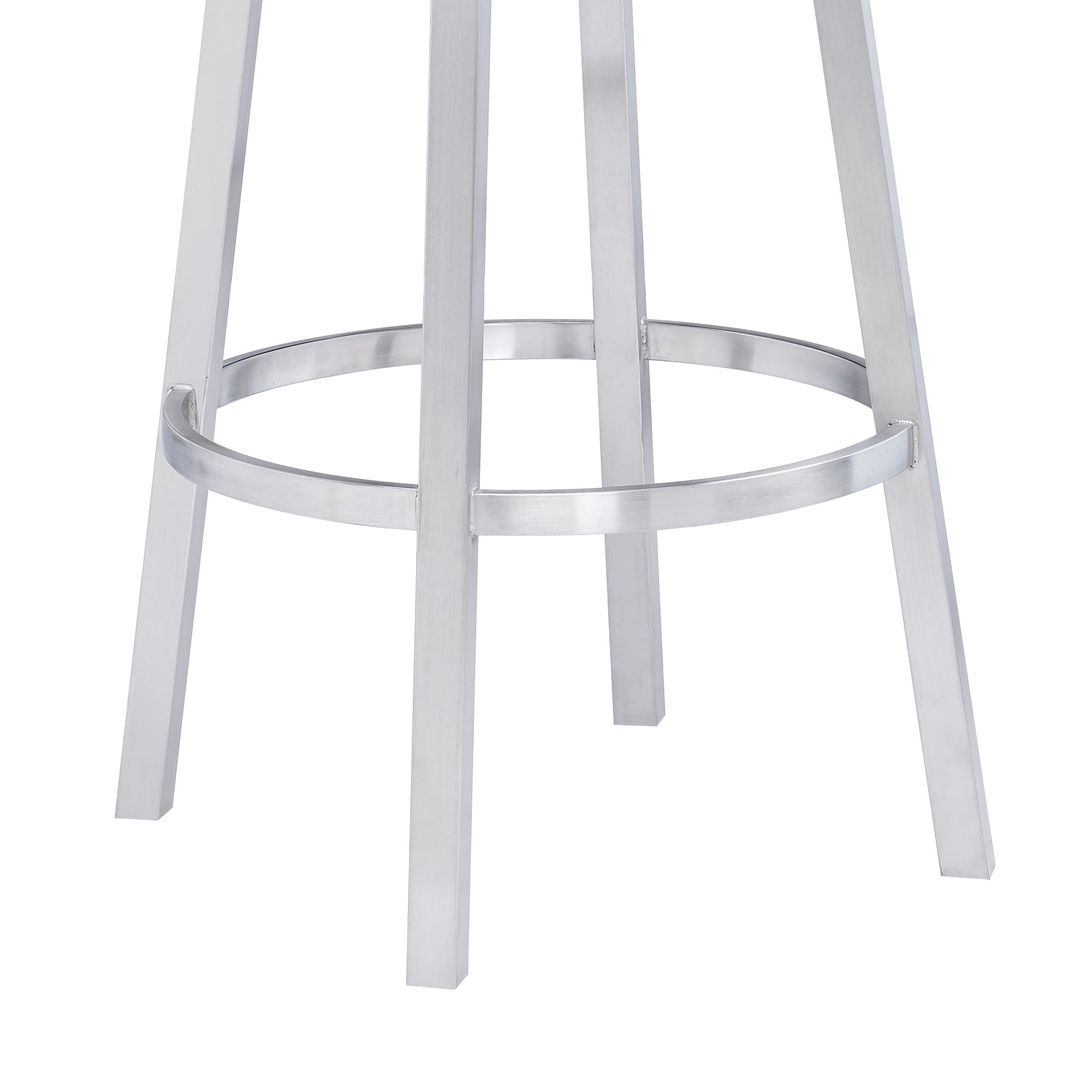 Armen Living - Titana Bar or Counter Stool in Grey Faux Leather and Metal - 840254335066