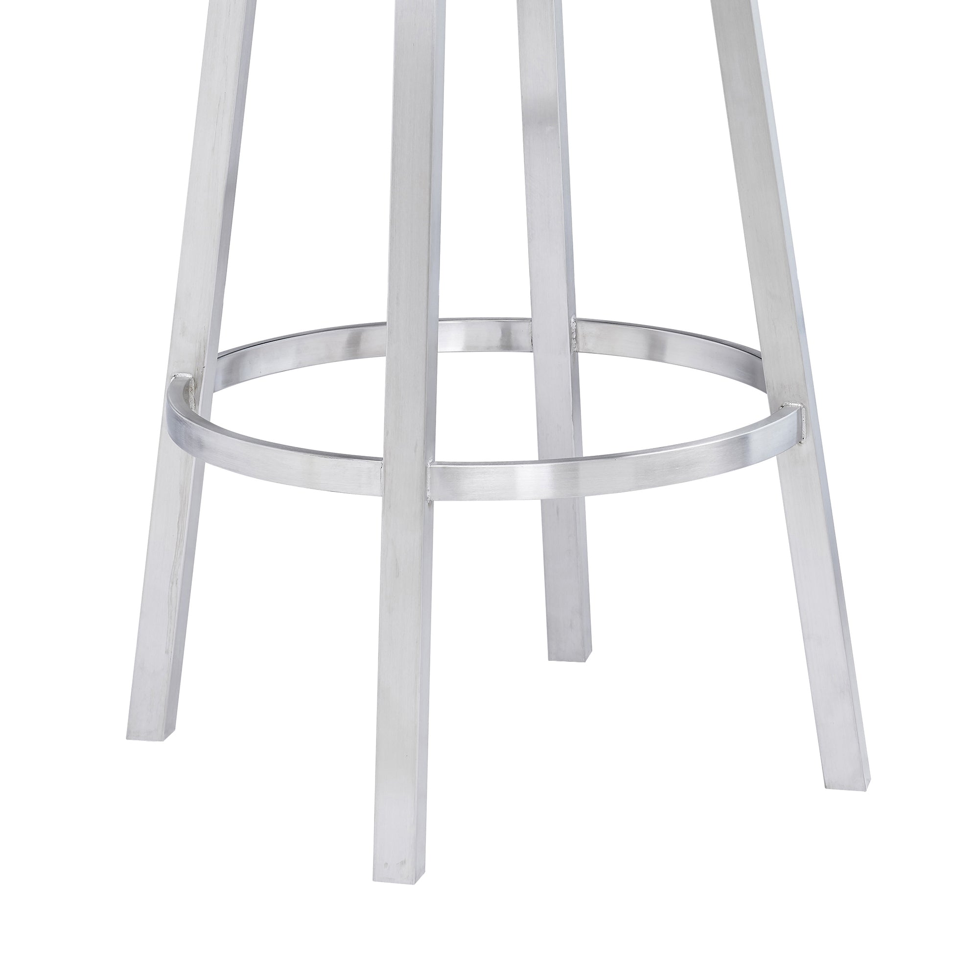 Armen Living - Titana Bar or Counter Stool in White Faux Leather and Metal - 840254335080