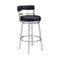 Armen Living - Titana Bar or Counter Stool in Black Faux Leather and Metal - 840254335103