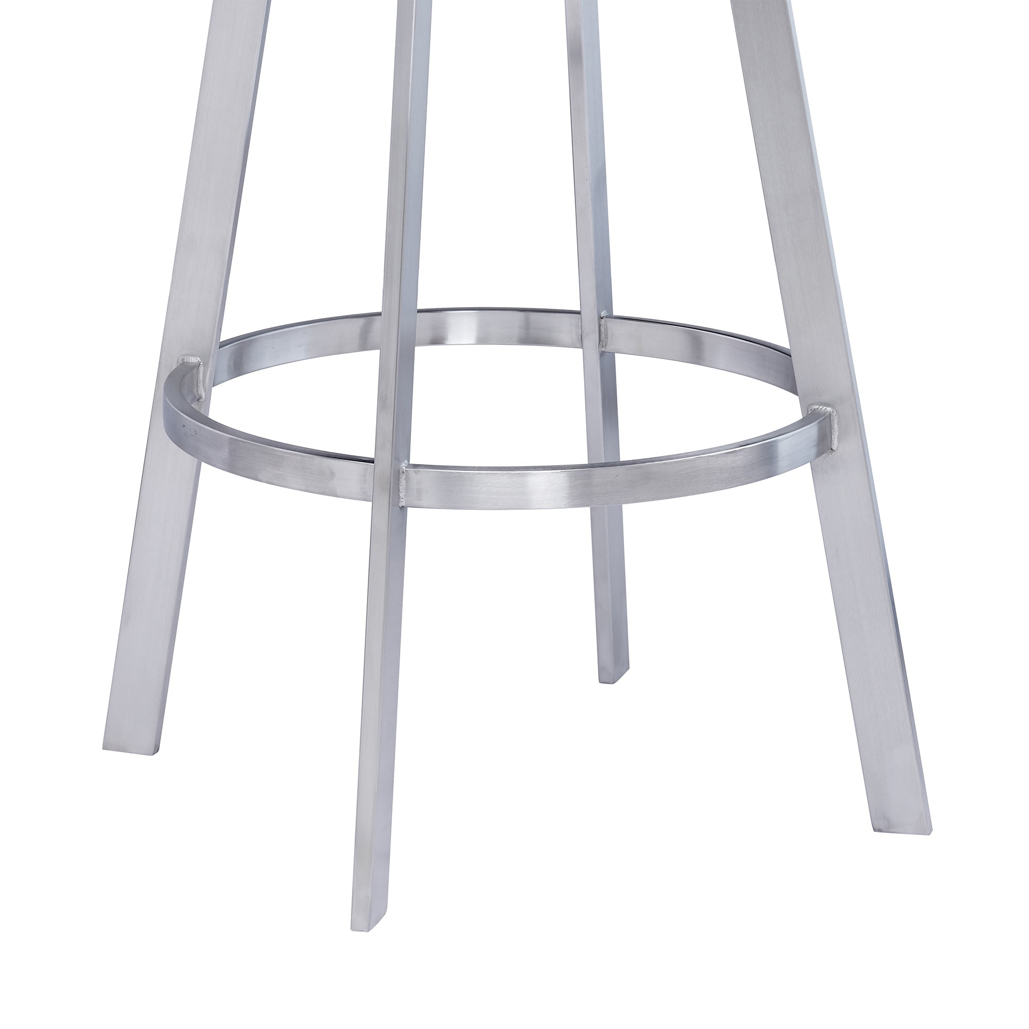 Armen Living - Dione Swivel Bar or Counter Stool in Grey Faux Leather and Metal - 840254335134