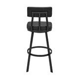 Armen Living - Jinab Swivel Counter or Bar Stool in Faux Leather and Metal - 840254335202