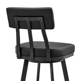 Armen Living - Jinab Swivel Counter or Bar Stool in Faux Leather and Metal - 840254335202
