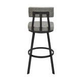 Armen Living - Jinab Swivel Counter or Bar Stool in Faux Leather and Metal - 840254335226