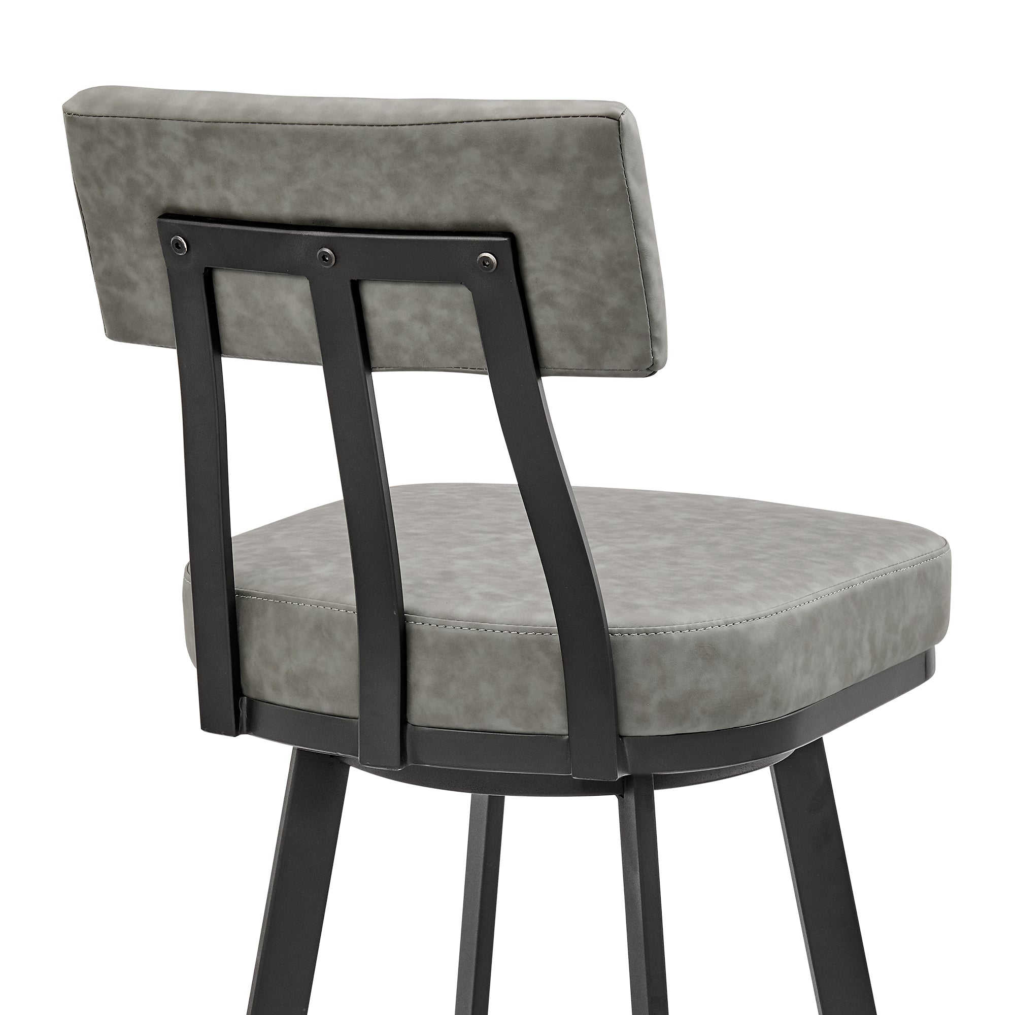 Armen Living - Jinab Swivel Counter or Bar Stool in Faux Leather and Metal - 840254335226