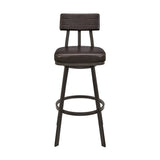 Armen Living - Jinab Swivel Counter or Bar Stool in Faux Leather and Metal - 840254335240