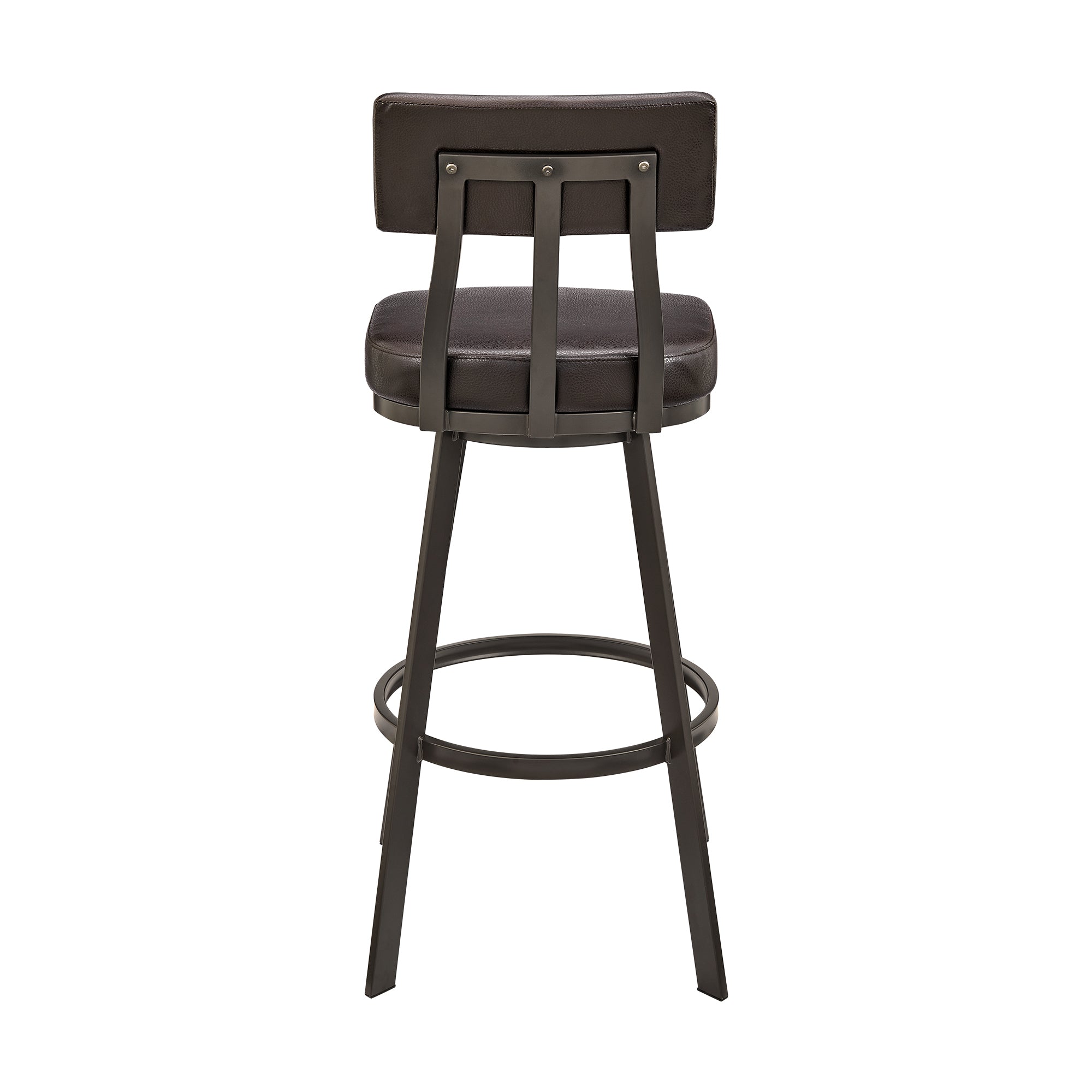 Armen Living - Jinab Swivel Counter or Bar Stool in Faux Leather and Metal - 840254335257