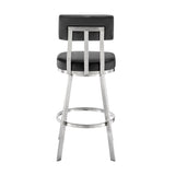 Armen Living - Jinab Swivel Counter or Bar Stool in Faux Leather and Metal - 840254335271