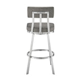 Armen Living - Jinab Swivel Counter or Bar Stool in Faux Leather and Metal - 840254335288