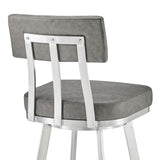 Armen Living - Jinab Swivel Counter or Bar Stool in Faux Leather and Metal - 840254335295