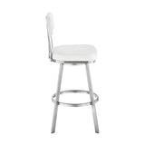 Armen Living - Jinab Swivel Counter or Bar Stool in Faux Leather and Metal - 840254335301