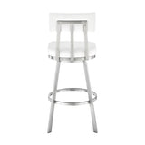 Armen Living - Jinab Swivel Counter or Bar Stool in Faux Leather and Metal - 840254335301