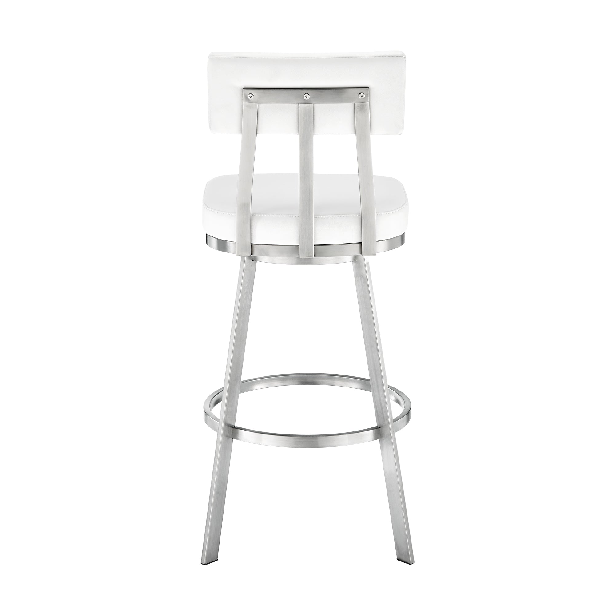 Armen Living - Jinab Swivel Counter or Bar Stool in Faux Leather and Metal - 840254335318