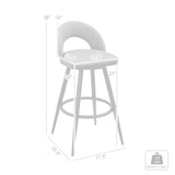 Armen Living - Lottech Swivel Counter or Bar Stool in Faux Leather and Metal - 840254335394