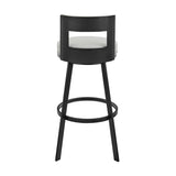 Armen Living - Lynof Swivel Counter or Bar Stool in Faux Leather and Metal - 840254335431