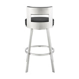 Armen Living - Lynof Swivel Counter or Bar Stool in Faux Leather and Metal - 840254335455