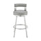 Armen Living - Lynof Swivel Counter or Bar Stool in Faux Leather and Metal - 840254335462