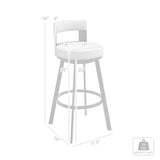 Armen Living - Lynof Swivel Counter or Bar Stool in Faux Leather and Metal - 840254335479