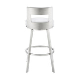 Armen Living - Lynof Swivel Counter or Bar Stool in Faux Leather and Metal - 840254335486