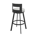 Armen Living - Lynof Swivel Counter or Bar Stool in Faux Leather and Metal - 840254335493