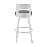 Armen Living - Lynof Swivel Counter or Bar Stool in Faux Leather and Metal - 840254335530