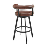 Armen Living - Nolagam Swivel Counter or Bar Stool in Faux Leather and Metal - 840254335578