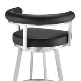 Armen Living - Nolagam Swivel Counter or Bar Stool in Faux Leather and Metal - 840254335608