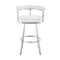 Armen Living - Nolagam Swivel Counter or Bar Stool in Faux Leather and Metal - 840254335622