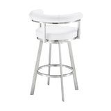 Armen Living - Nolagam Swivel Counter or Bar Stool in Faux Leather and Metal - 840254335622