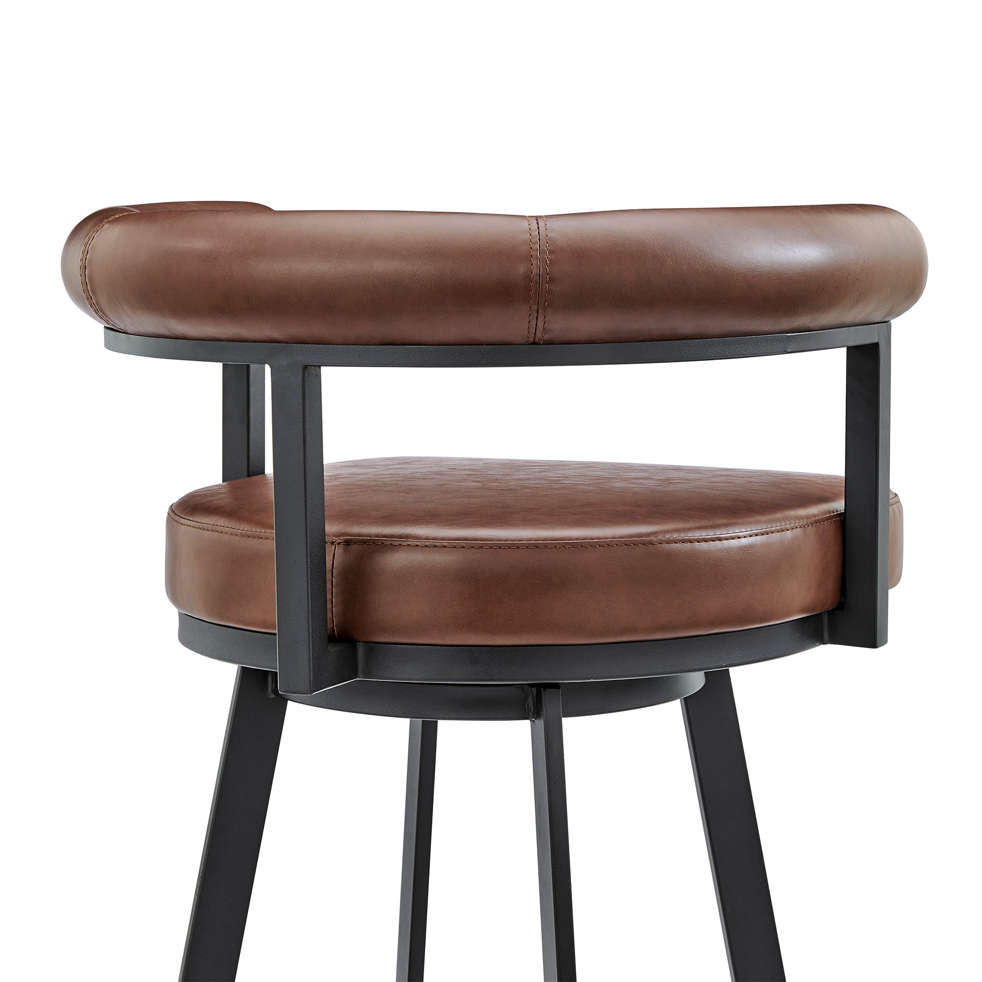 Armen Living - Nolagam Swivel Counter or Bar Stool in Faux Leather and Metal - 840254335639