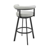 Armen Living - Nolagam Swivel Counter or Bar Stool in Faux Leather and Metal - 840254335646