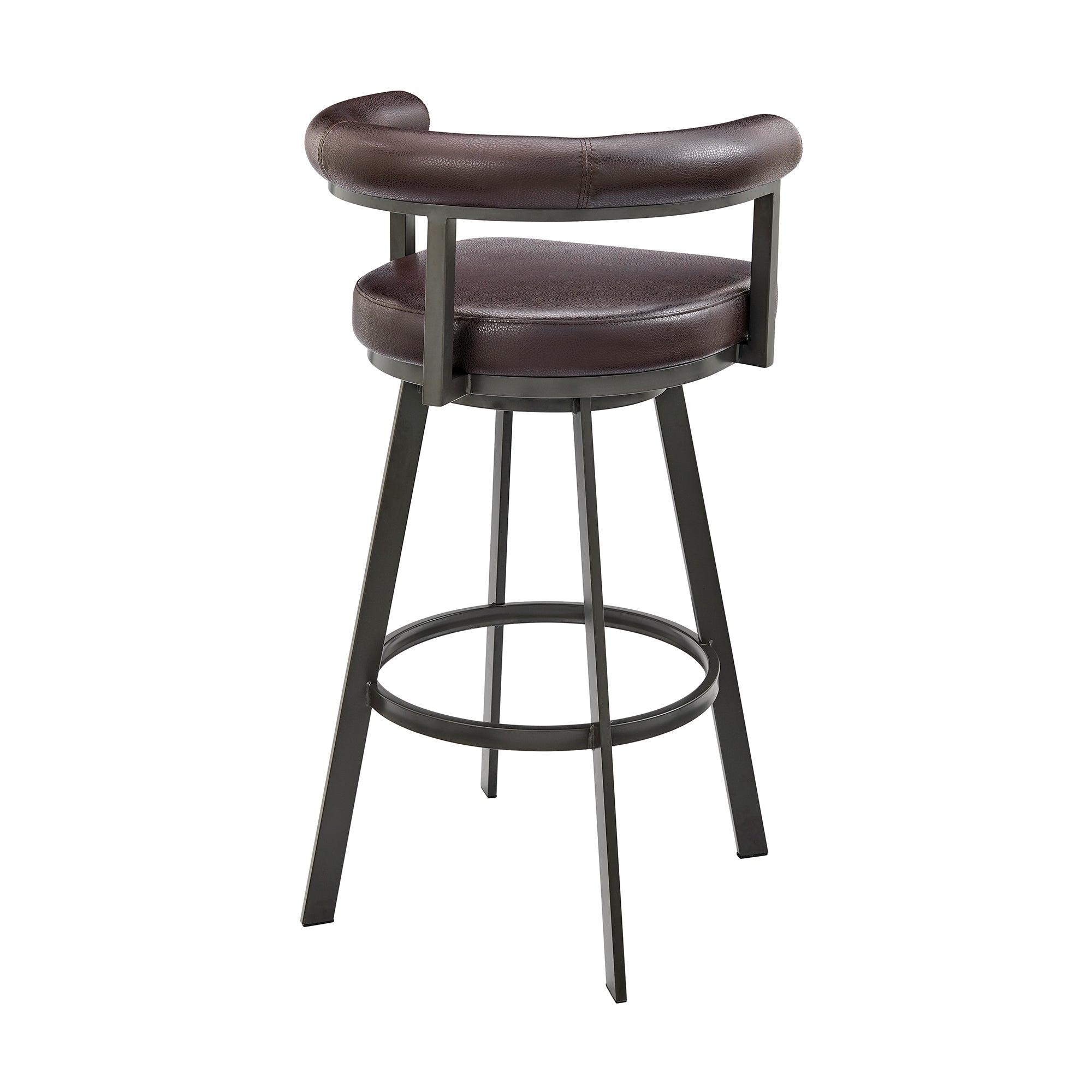 Armen Living - Nolagam Swivel Counter or Bar Stool in Faux Leather and Metal - 840254335653