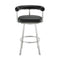 Armen Living - Nolagam Swivel Counter or Bar Stool in Faux Leather and Metal - 840254335660