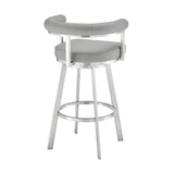 Armen Living - Nolagam Swivel Counter or Bar Stool in Faux Leather and Metal - 840254335677