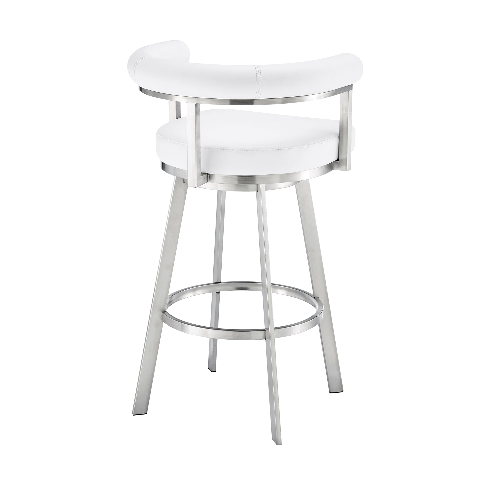 Armen Living - Nolagam Swivel Counter or Bar Stool in Faux Leather and Metal - 840254335684