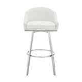 Armen Living - Noran Swivel Bar or Counter Stool in Faux Leather and Metal - 840254335691