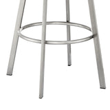 Armen Living - Noran Swivel Bar or Counter Stool in Faux Leather and Metal - 840254335691