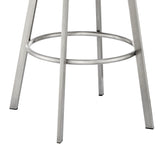 Armen Living - Noran Swivel Bar or Counter Stool in Faux Leather and Metal - 840254335707