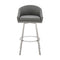 Armen Living - Noran Swivel Bar or Counter Stool in Faux Leather and Metal - 840254335714