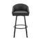 Armen Living - Noran Swivel Bar or Counter Stool in Faux Leather and Metal - 840254335721