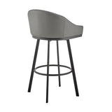 Armen Living - Noran Swivel Bar or Counter Stool in Faux Leather and Metal - 840254335738