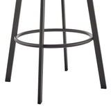 Armen Living - Noran Swivel Bar or Counter Stool in Faux Leather and Metal - 840254335738